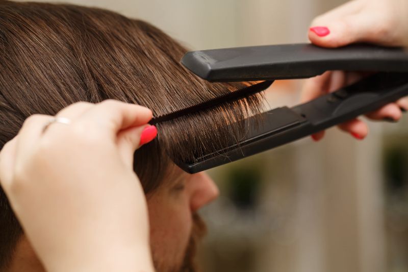 Hair straightening preview logo slide